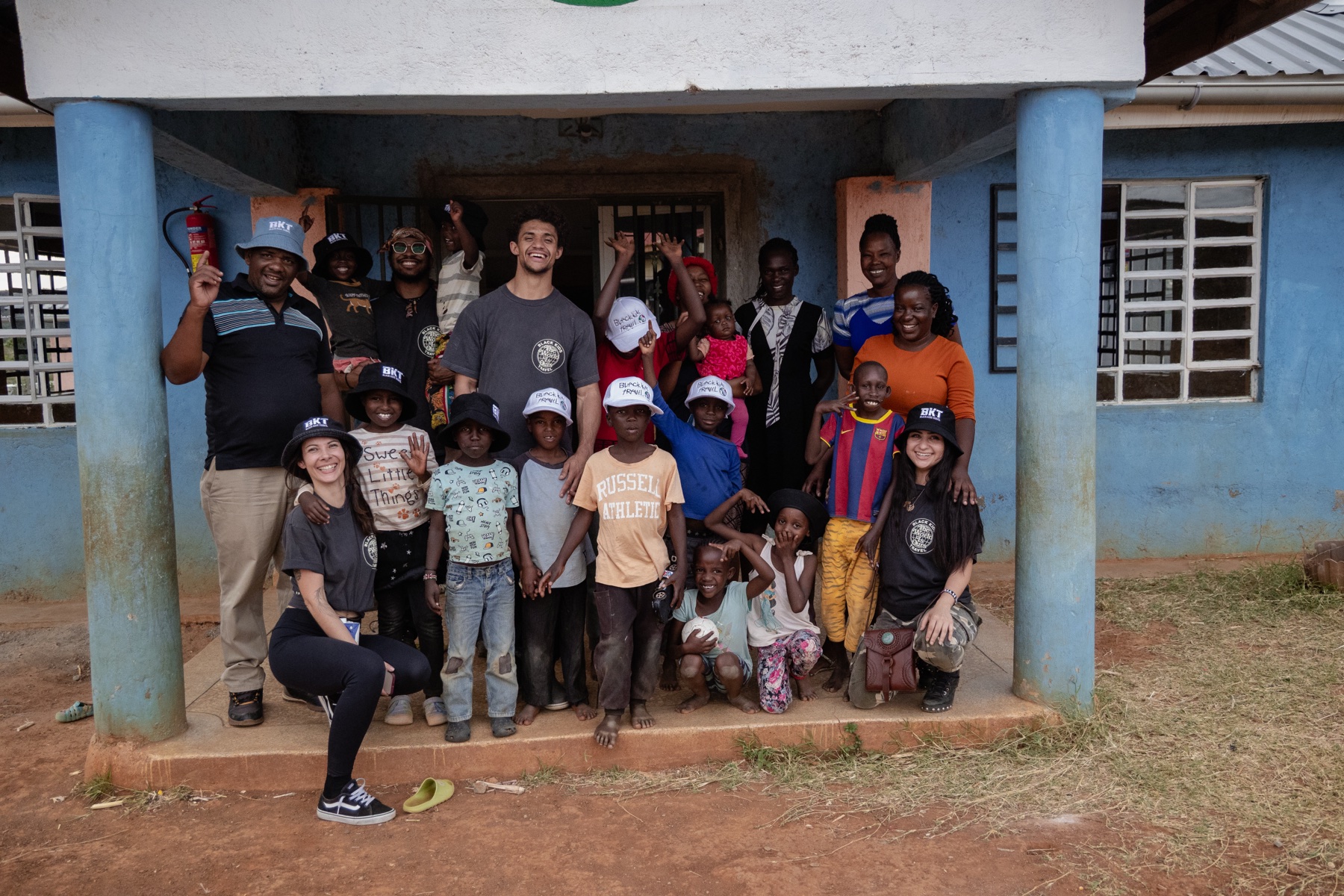 Travelers and community members together during the Kenya journey