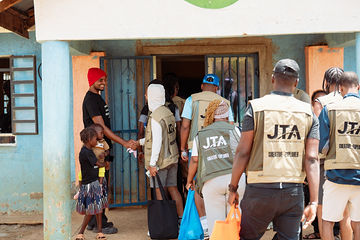 Team entering the school